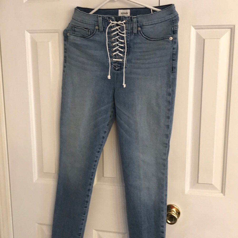 Really cute lace up jeans.  Very comfortable.